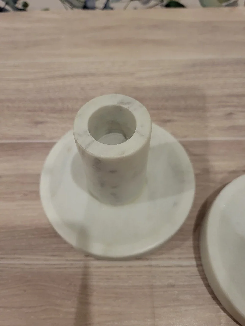 Studio McGee White Marble Candle Holders - Set of 2